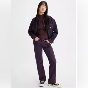 Levi's Premium Purple Acid Wash 501 90's Mid Rise Straight Leg Jeans, 28X32